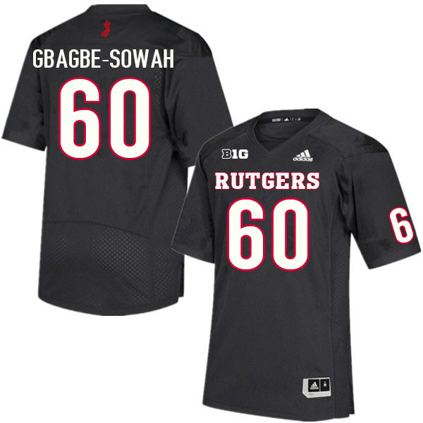 Men #60 Moses Gbagbe-Sowah Rutgers Scarlet Knights College Football Jerseys Sale-Black - Click Image to Close